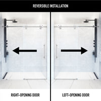 Elan 60 to 64 in. W x 74 in. H Frameless Sliding Shower Door and Satro 3-Piece Bath Hardware Set in Chrome