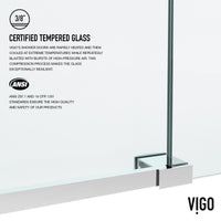 Elan 60 to 64 in. W x 74 in. H Frameless Sliding Shower Door and Satro 3-Piece Bath Hardware Set in Chrome