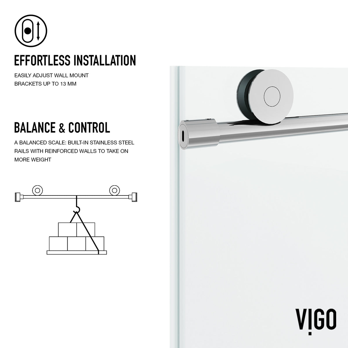 Elan VMotion™ Frameless Sliding Shower Door