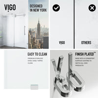 Elan 56 to 60 in. W x 74 in. H Frameless Sliding Shower Door and Meridian 4-Piece Bath Hardware Set in Chrome