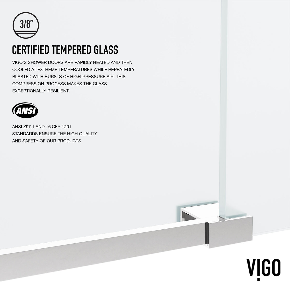 Elan 56 to 60 in. W x 74 in. H Frameless Sliding Shower Door and Meridian 4-Piece Bath Hardware Set in Chrome