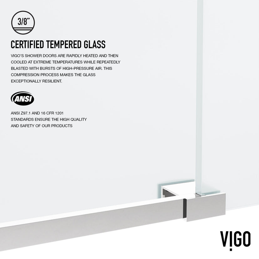 Elan 56 to 60 in. W x 74 in. H Frameless Sliding Shower Door and Meridian 4-Piece Bath Hardware Set in Chrome