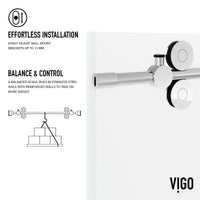 Elan 56 to 60 in. W x 74 in. H Frameless Sliding Shower Door and Meridian 4-Piece Bath Hardware Set in Chrome