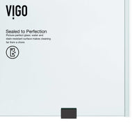 Frameless shower door with matte black frame, clear glass, and 74 in. height