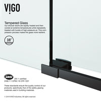 Elan 56-60 in. W x 66 in. H Frameless Sliding Tub Door in Matte Black with 3/8 in. (10mm) Clear Glass and Cass 3-Piece Bath Hardware Set
