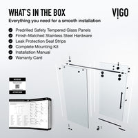 Elan 56-60 in. W x 66 in. H Frameless Sliding Tub Door in Matte Black with 3/8 in. (10mm) Clear Glass and Cass 4-Piece Bath Hardware Set