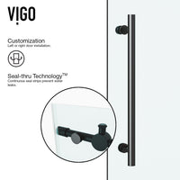 Elan 56 to 60 in. W x 74 in. H Frameless Sliding Shower Door and Elan 24 in. Linear Shower Drain in Matte Black