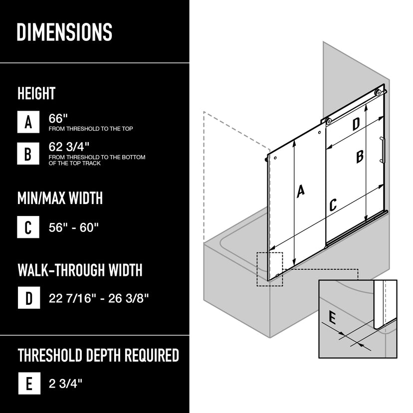 Elan VMotion™ Frameless Sliding Tub Door
