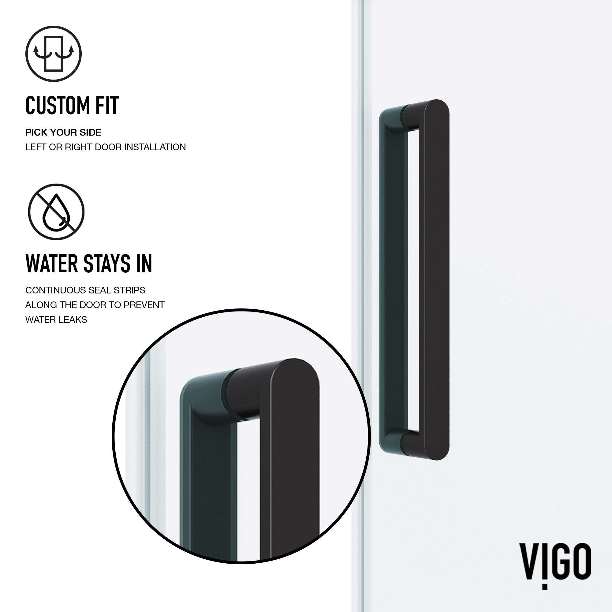 68 to 72 in. adjustable frameless shower door with matte black finish and clear glass