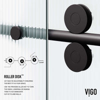 Left installation fluted glass shower door with matte black frame