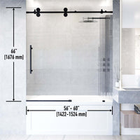 Alcove installation tub door with fluted glass and cool touch exterior