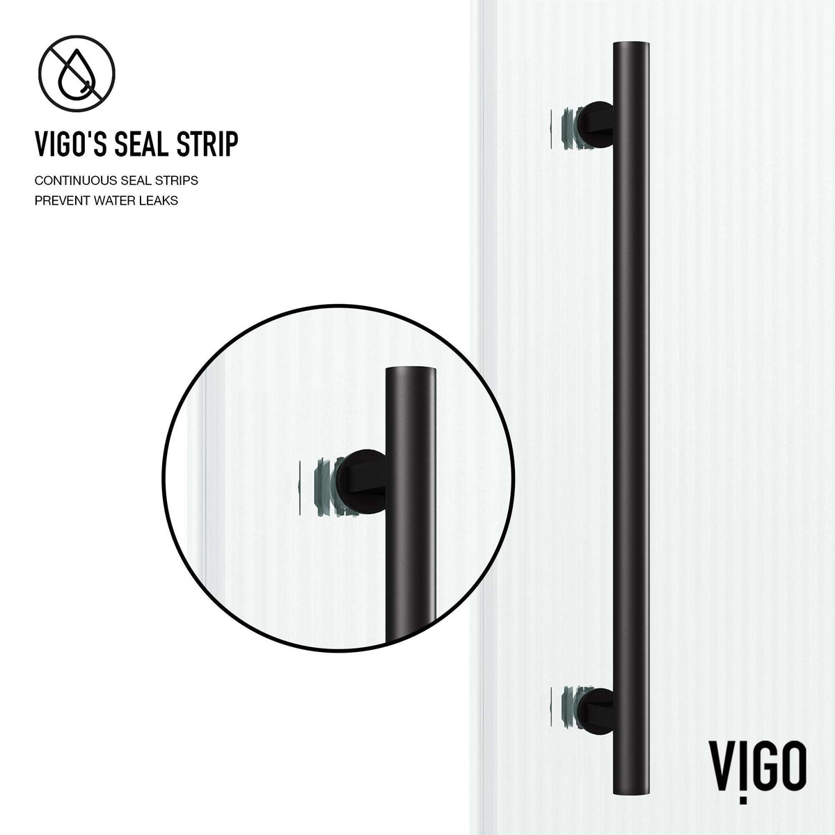 Sliding tub door with fluted glass and matte black frame finish