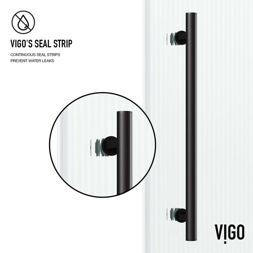 Sliding tub door with fluted glass and matte black frame finish