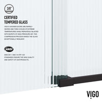 Frameless door with fluted glass and included mounting hardware