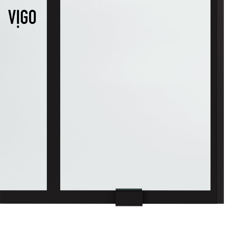 Elan 56 to 60 in. W x 74 in. H Frameless Sliding Shower Door and Elan 24 in. Linear Shower Drain in Matte Black