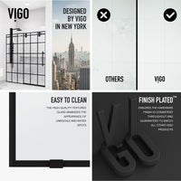 Elan 56 to 60 in. W x 74 in. H Frameless Sliding Shower Door and Elan 24 in. Linear Shower Drain in Matte Black