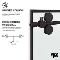 Elan 56 to 60 in. W x 74 in. H Frameless Sliding Shower Door and Elan 24 in. Linear Shower Drain in Matte Black