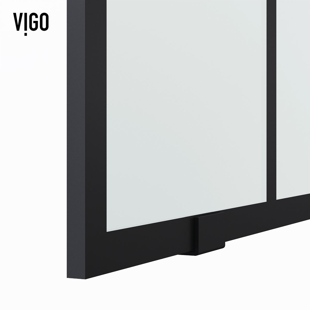 Elan 56 to 60 in. W x 74 in. H Frameless Sliding Shower Door and Meridian 4-Piece Bath Hardware Set in Matte Black