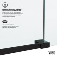 Elan 56-60 in. W x 66 in. H Frameless Sliding Tub Door in Matte Black with 3/8 in. (10mm) ProtecGlass and Cass 3-Piece Bath Hardware Set