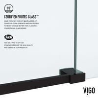 Matte black finish sliding shower door with laminated glass and roller disk technology