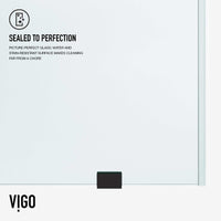 Tempered laminated glass shower door with matte black finish and cool touch exterior