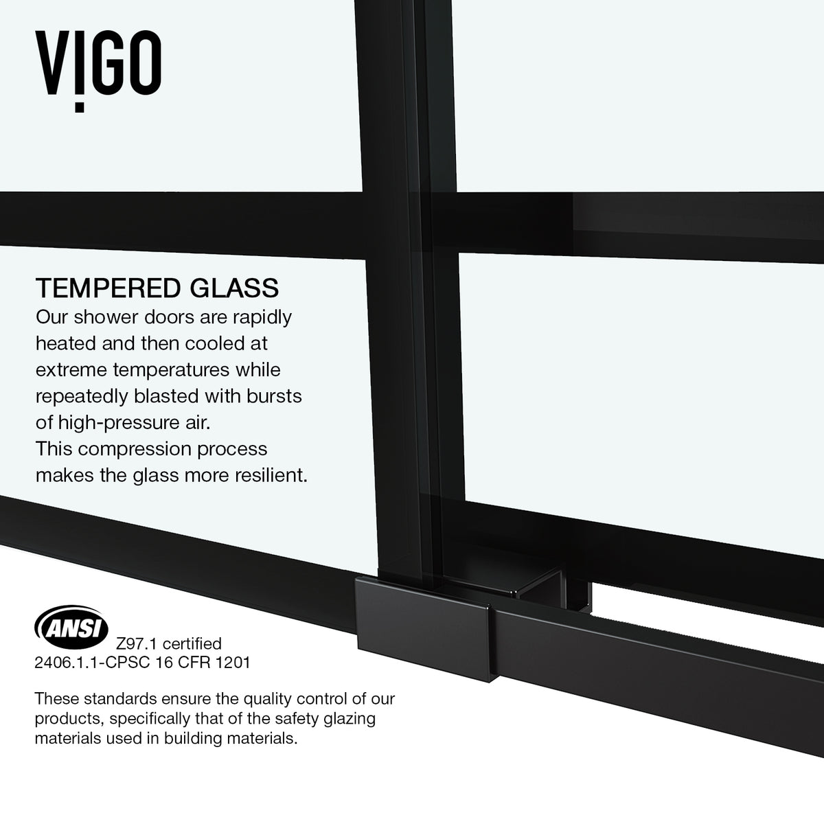 Elan 56-60 in. W x 66 in. H Frameless Sliding Tub Door in Matte Black with 3/8 in. (10mm) Clear Glass and Cass 3-Piece Bath Hardware Set