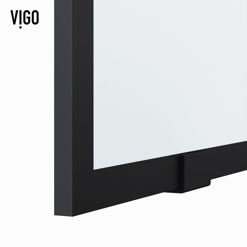 Elan 56-60 in. W x 74 in. H Frameless Grid Sliding Shower Door in Matte Black with 3/8 in. (10mm) Clear Glass and Elan 24 in. Linear Shower Drain