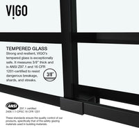 Elan 56-60 in. W x 74 in. H Frameless Grid Sliding Shower Door in Matte Black with 3/8 in. (10mm) Clear Glass and Elan 24 in. Linear Shower Drain