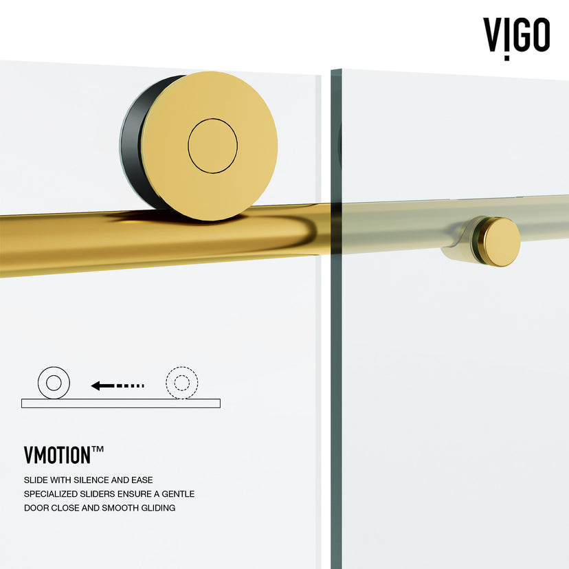 Elan Frameless Sliding Shower Door in Matte Brushed Gold with Elan 36 in. Linear Shower Drain