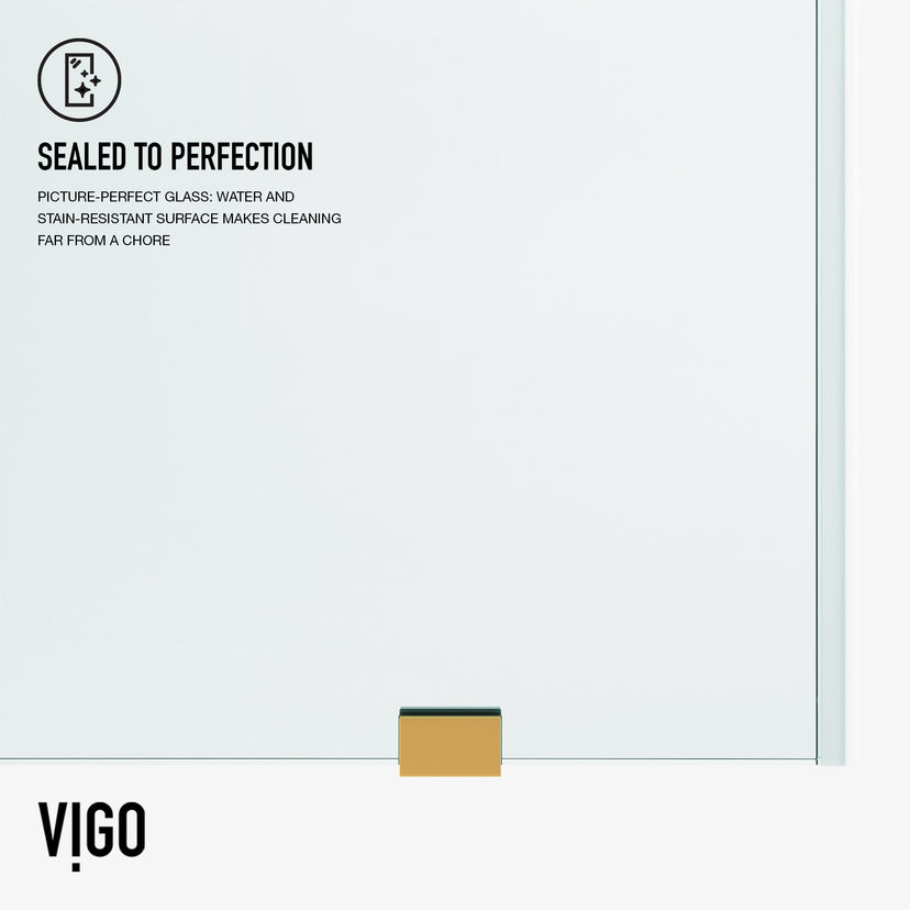 Elan 56-60 in. W x 66 in. H Frameless Sliding Tub Door in Matte Brushed Gold with 3/8 in. (10mm) ProtecGlass and Satro 3-Piece Bath Hardware Set