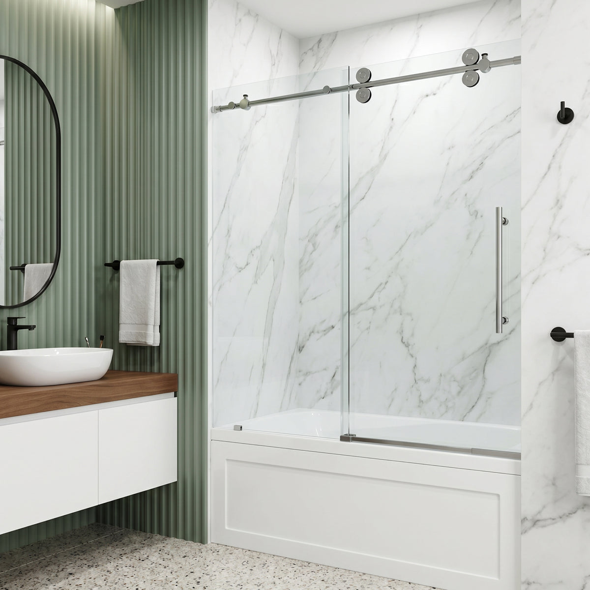 Elan Sliding Frameless Tub Door