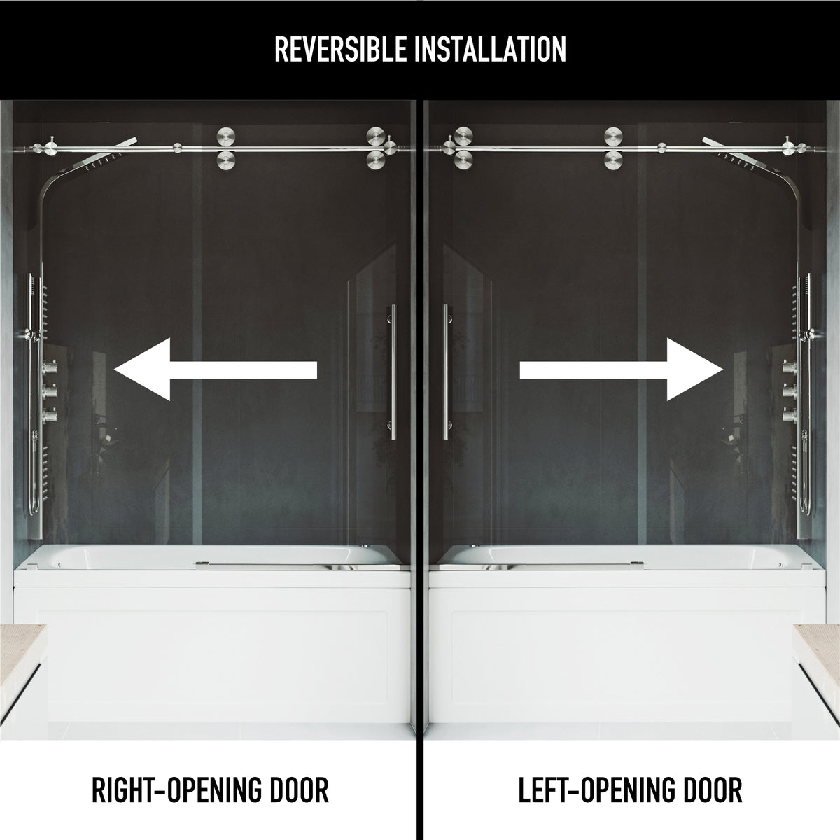 Elan Sliding Frameless Tub Door