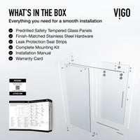 Elan 56 to 60 in. W X 74 in. H Frameless Sliding Shower Door 3/8" Clear Glass in Stainless Steel with Elan 4 in. Square Shower Drain in Brushed Nickel