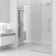 Stainless steel frameless sliding shower door with clear tempered glass, 68 to 72 in. width