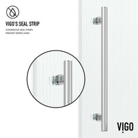 Sliding tub door with fluted glass and stainless steel frame finish