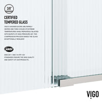 Frameless door with fluted glass and included mounting hardware