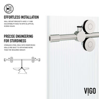Modern tub door with stainless steel finish and fluted tempered glass