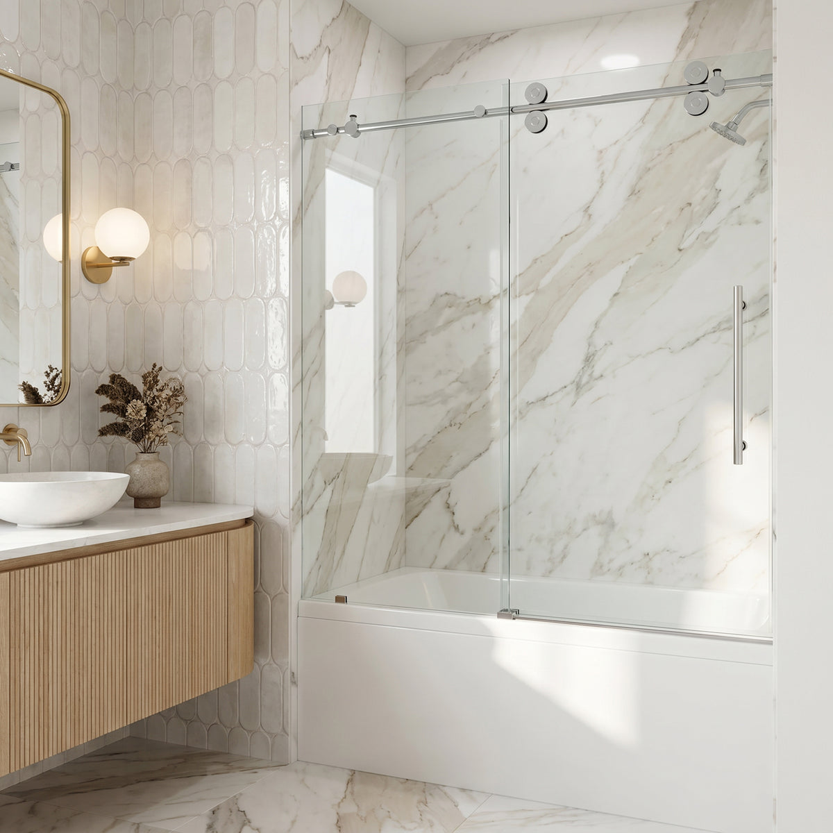 Elan Sliding Frameless Tub Door