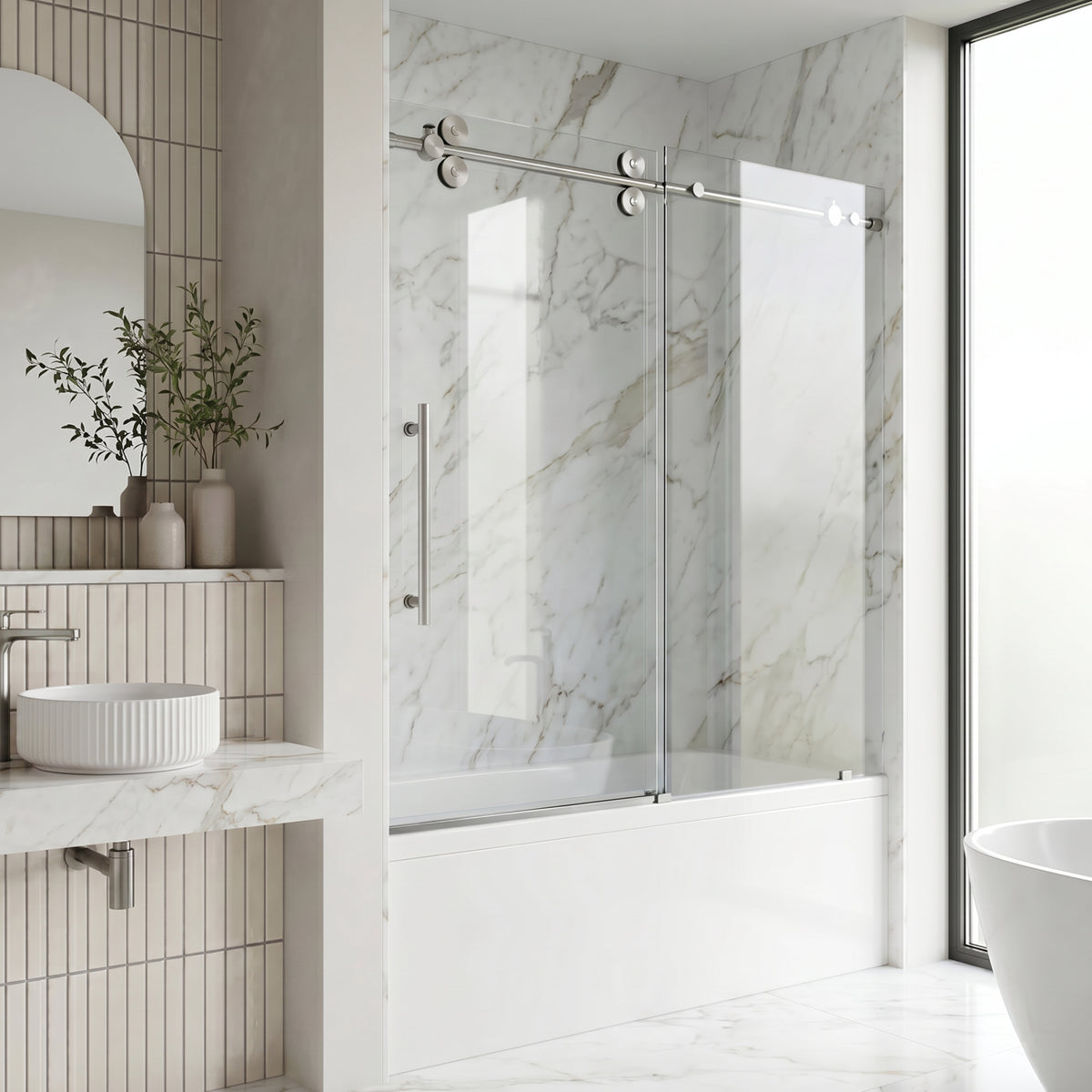 Elan Sliding Frameless Tub Door