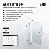 Pirouette 36 to 42 in. W x 72 in. H Frameless Pivot Shower Door and Meridian 4-Piece Bath Hardware Set in Brushed Nickel