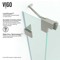 Modern shower enclosure with clear glass and brushed nickel frameless design