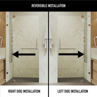 Pirouette 36 to 42 in. W x 72 in. H Frameless Pivot Shower Door and Satro 3-Piece Bath Hardware Set in Chrome