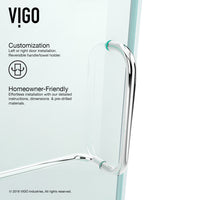 Pirouette 36 to 42 in. W x 72 in. H Frameless Pivot Shower Door and Satro 3-Piece Bath Hardware Set in Chrome