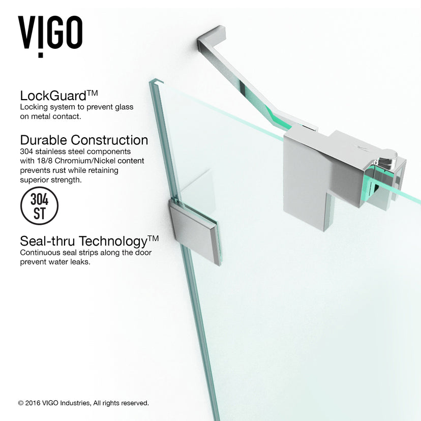 Pirouette 36 to 42 in. W x 72 in. H Frameless Pivot Shower Door and Satro 3-Piece Bath Hardware Set in Chrome