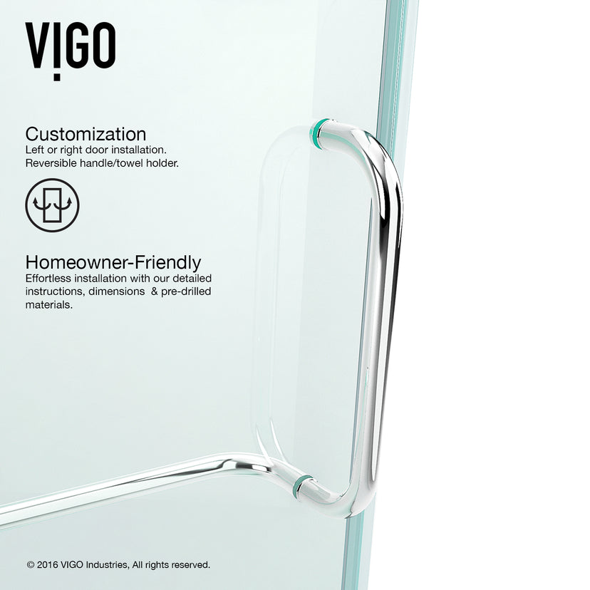 Pirouette 36 to 42 in. W x 72 in. H Frameless Pivot Shower Door and Meridian 4-Piece Bath Hardware Set in Chrome