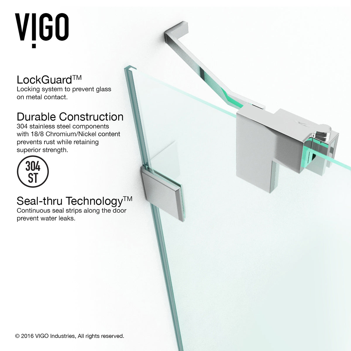 Pirouette 36 to 42 in. W x 72 in. H Frameless Pivot Shower Door and Meridian 4-Piece Bath Hardware Set in Chrome