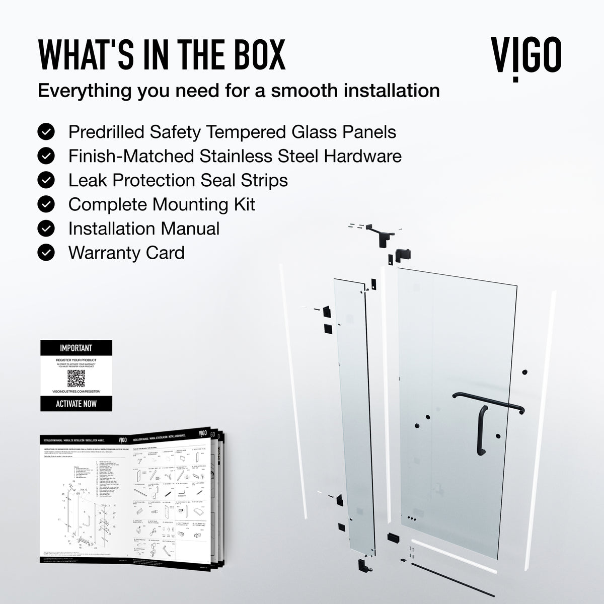 Pirouette Frameless Pivot Shower Door