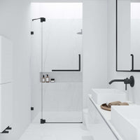 Adjustable 30-36 in shower door with pivot opening and tempered glass