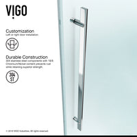 Luca 56-60 in. W x 58 in. H Frameless Sliding Tub Door in Chrome with 3/8 in. (10mm) Clear Glass and Meridian 4-Piece Bath Hardware Set