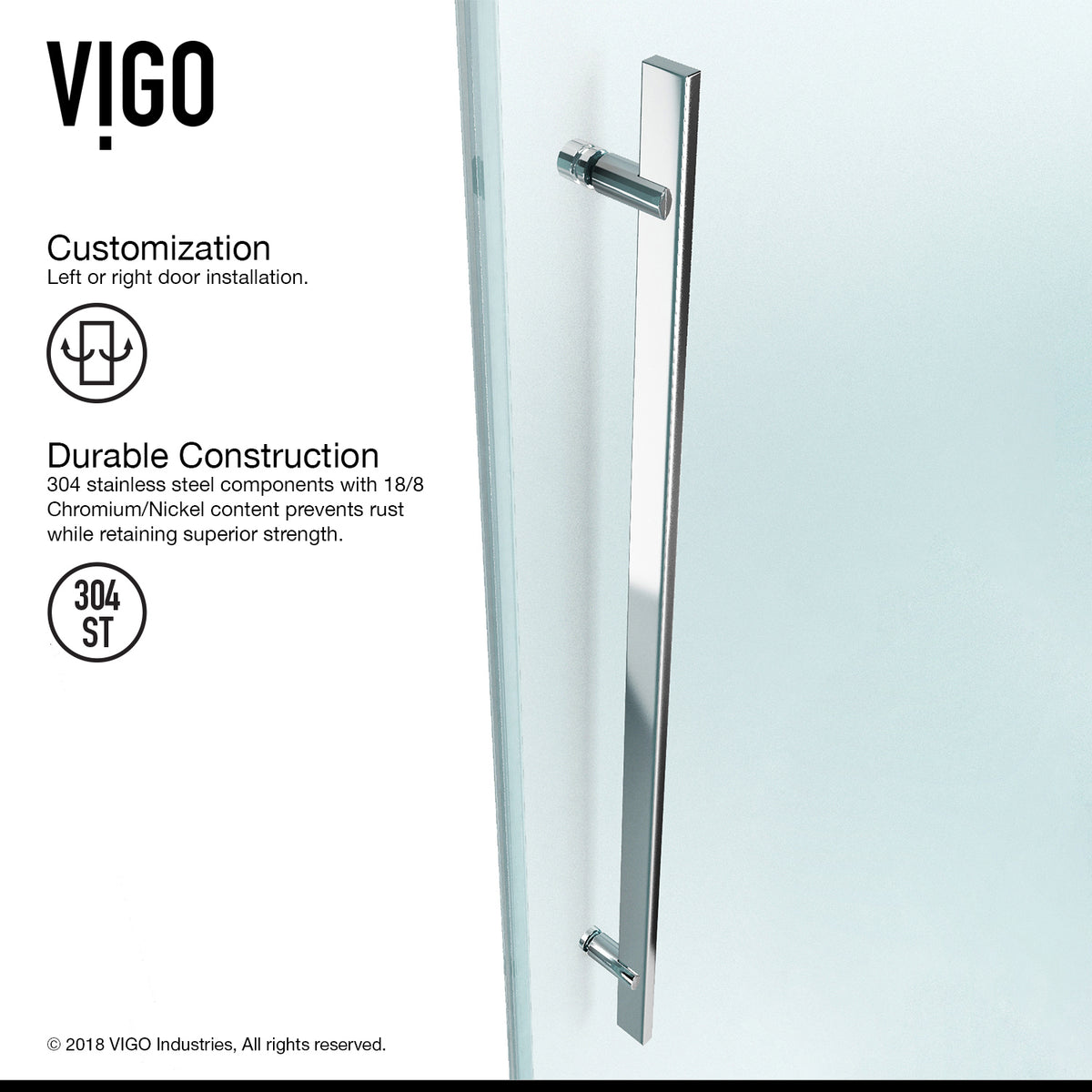 Luca 56-60 in. W x 58 in. H Frameless Sliding Tub Door in Chrome with 3/8 in. (10mm) Clear Glass and Cass 4-Piece Bath Hardware Set